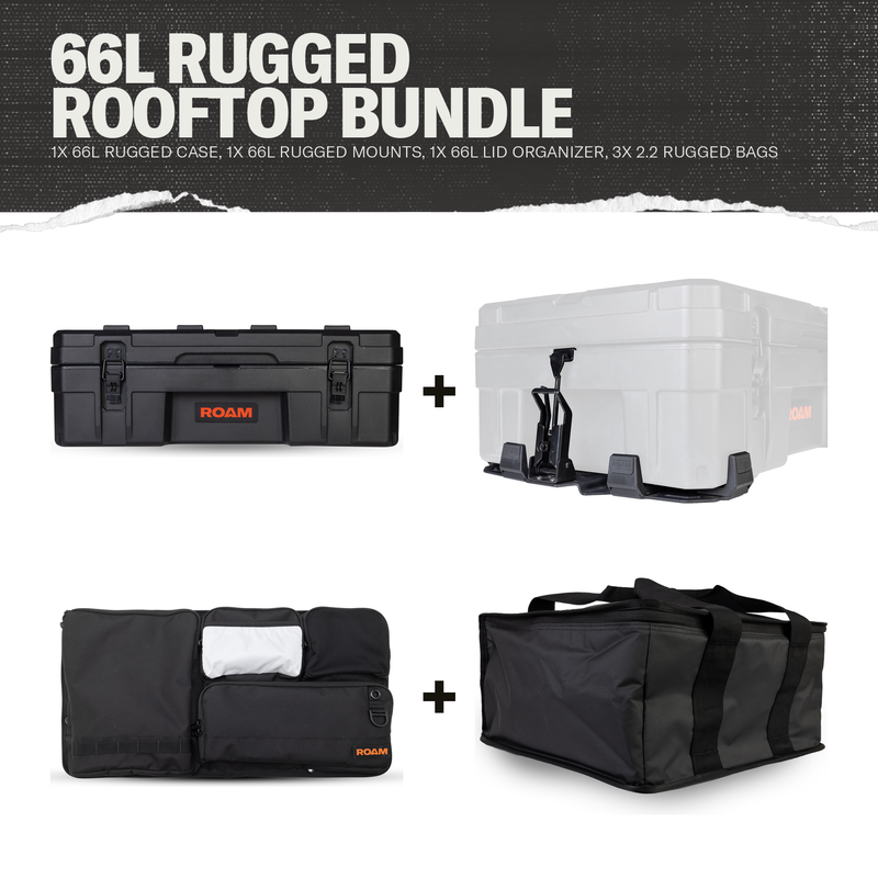 66L Rugged Rooftop Bundle contents