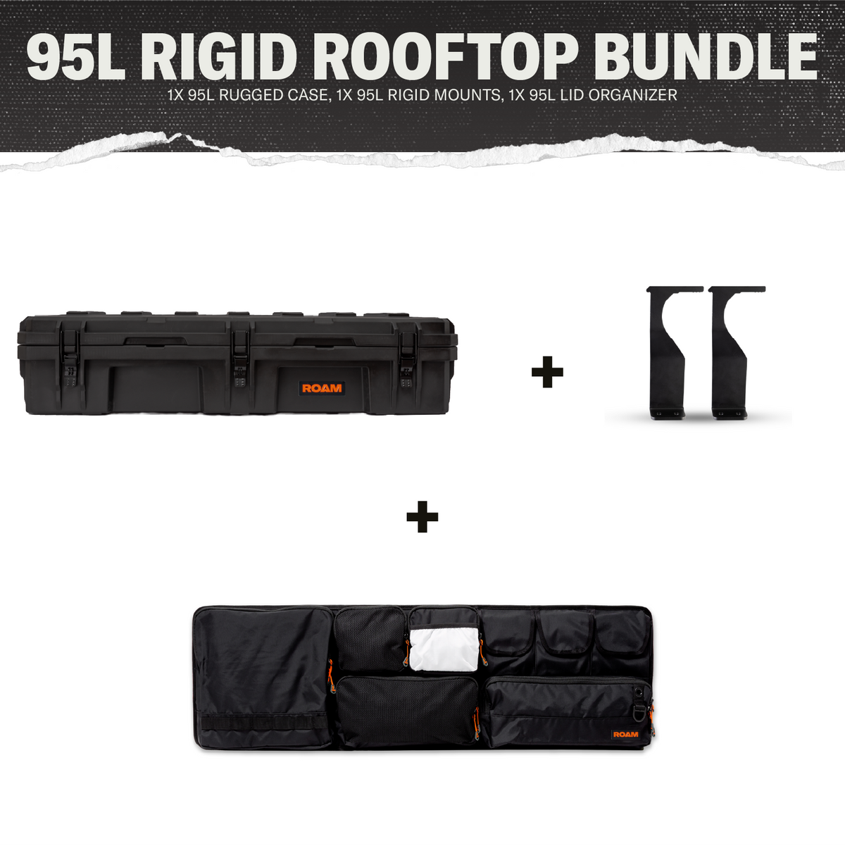 95L Rigid Rooftop Bundle contents