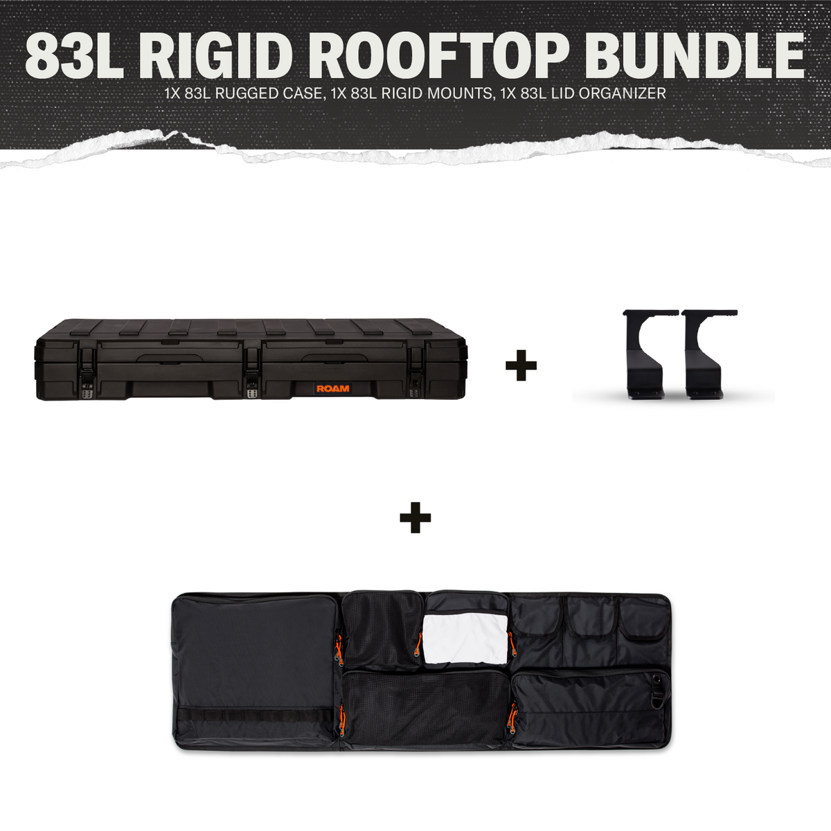 83L Rigid Rooftop Bundle contents