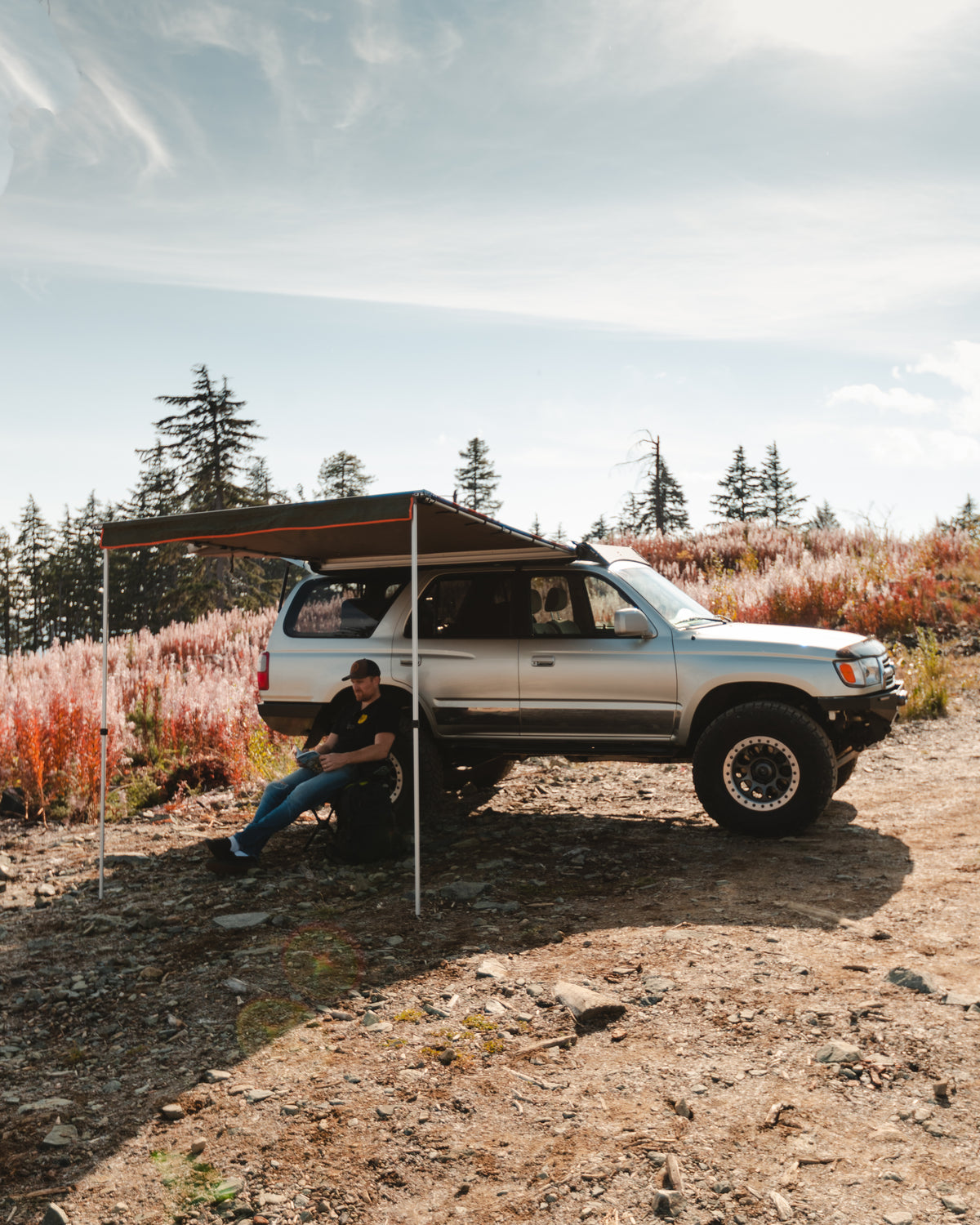 ROAM Adventure Co. Rooftop Awning provides shelter to someone enjoying the outdoors enlarged image 4