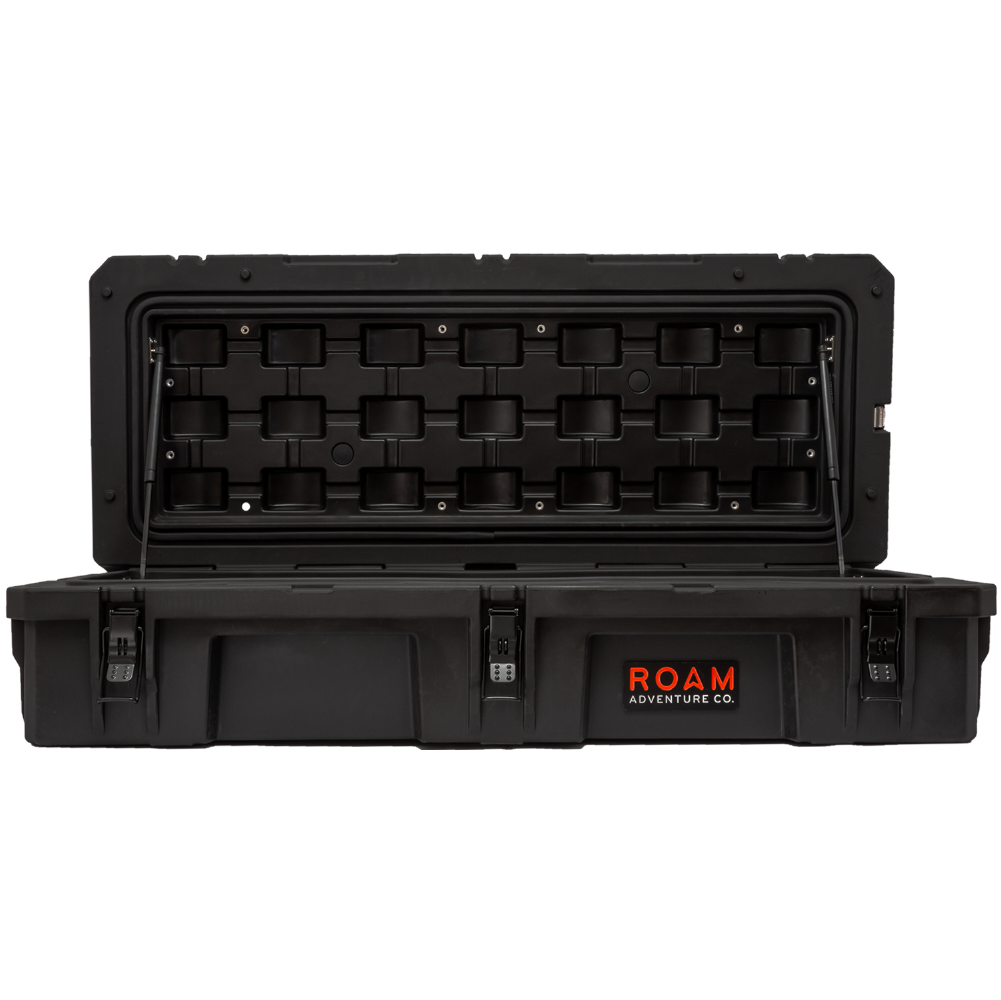ROAM 95L Rugged Case shown with open lid in Black color enlarged image 2