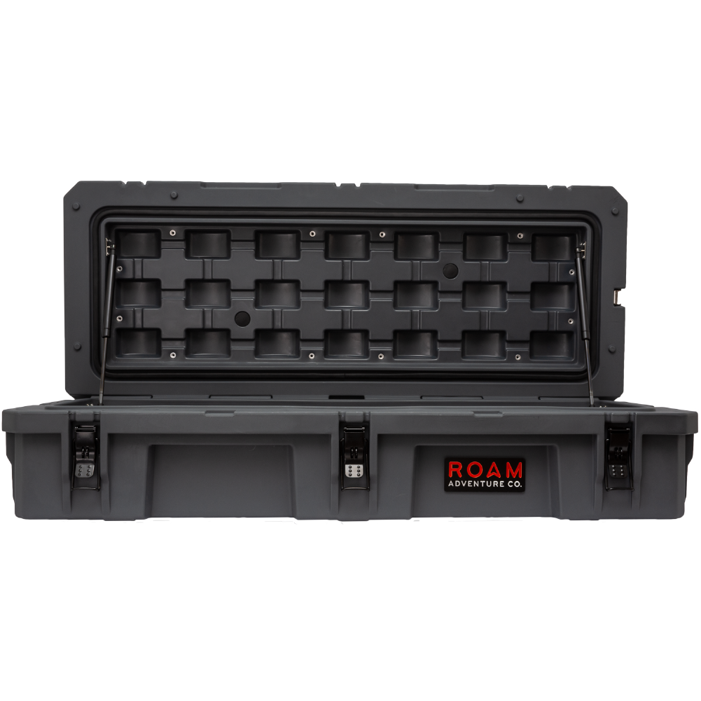 ROAM 95L Rugged Case — large low-profile durable storage box shown with open lid enlarged image 5